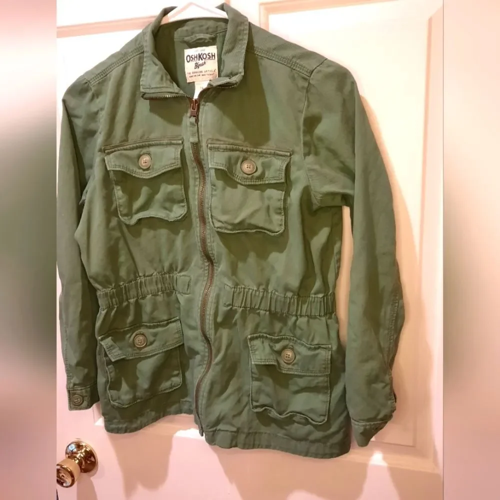 Oshkosh Girls Spring Jacket size 14 Olive Green